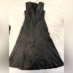 Black faux leather RUNWAY BCBG dress